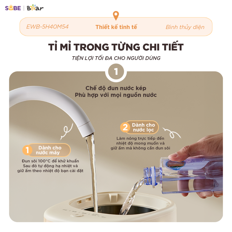 [SALE 20/10] Bình thuỷ điện Bear 5L EWB-5H50M54